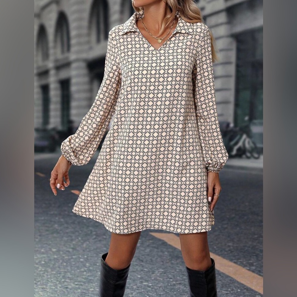 SHEIN Emory Rose collection Black and Cream Patterned Fabric